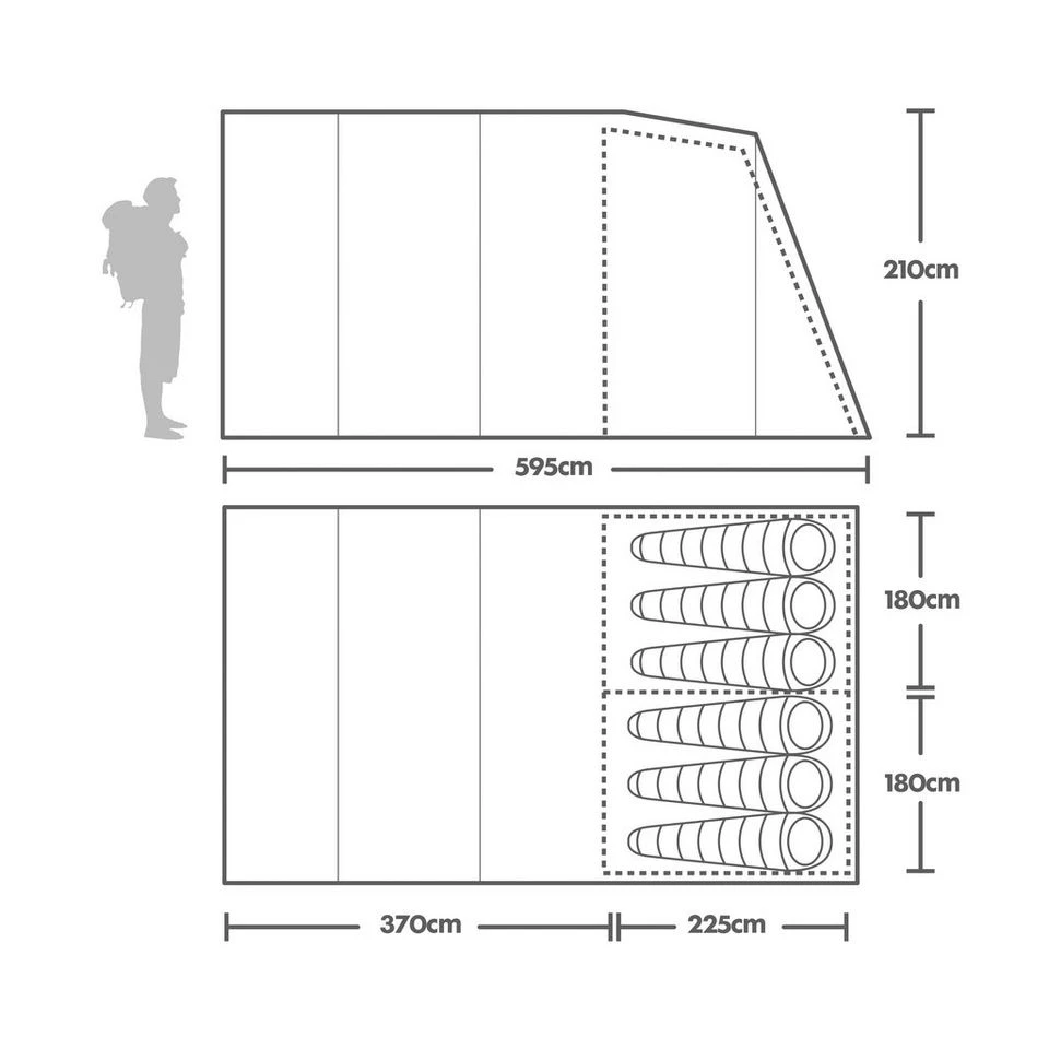Hampton 6 Nightfall Family Tent 4 Hampton 6 Nightfall Family Tent - Image 2